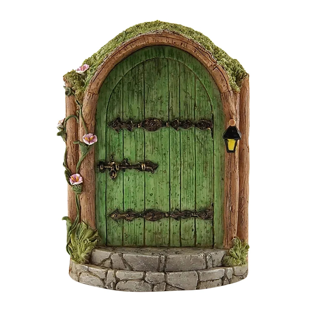 Miniature Fairy Door Wooden Elf Door Ornament Creative Dollhouse Fairy Door for Trees Garden Decor