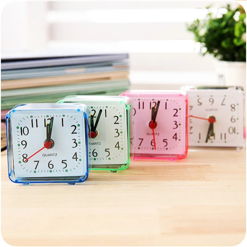 Bedside Student Alarm Clock Analog Alarm Square Crystal Candy Color Desktop Decor Clock Bedroom Electronic Alarm Clock
