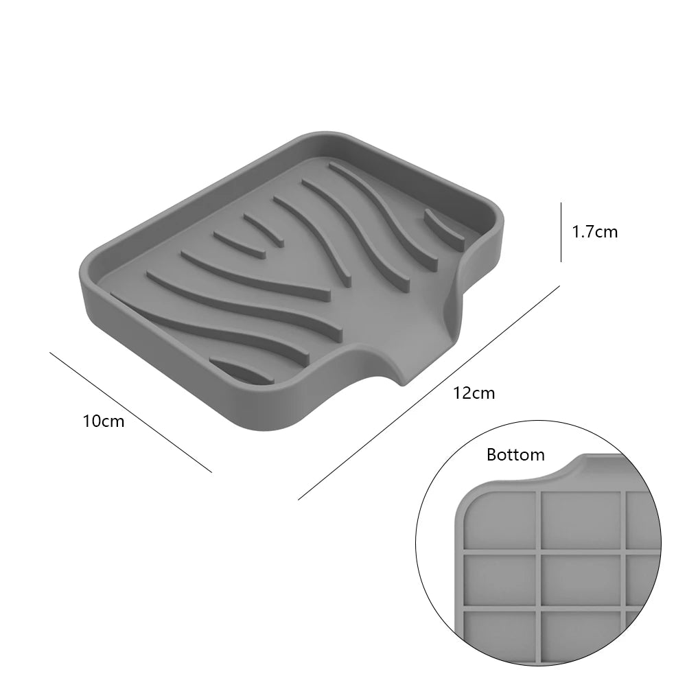 Silicone Drain Pad Countertop Protector Water Splash Catcher Mats Double-sided Faucet Splash Guard Tray Bathroom Kitchen Gadgets