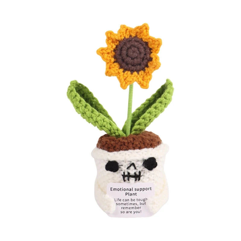 Halloween Pumpkins Crochet Punpkin Ghost Sunflower Desktop Ornament Decoration Halloweren Gift Potted Plant Summerween