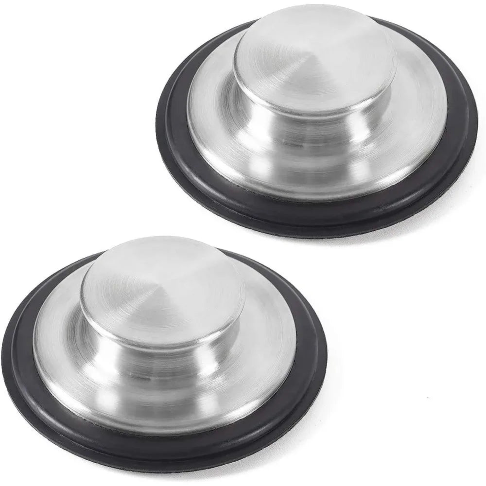 2 PCS Stainless Steel Kitchen Sink Stopper, Large Wide Rim 3.38" Diameter - Garbage Disposal Plug