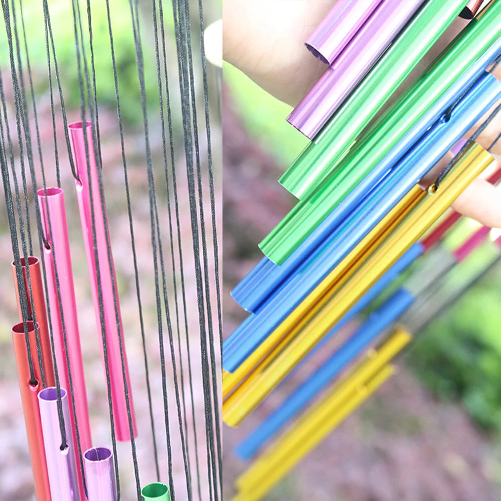 Outdoor Garden Wind Chime 12 Metal Tubes with Hook Pleasant Melody Windchimes Hanging for Garden Yard Patio and Home Decoration