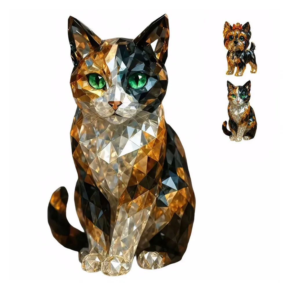 Creative Fake Crystal Mini Collectible Art Clear Statue Resin Animal Artwork Sculpture for Home Office Shelf Desk Table Decor