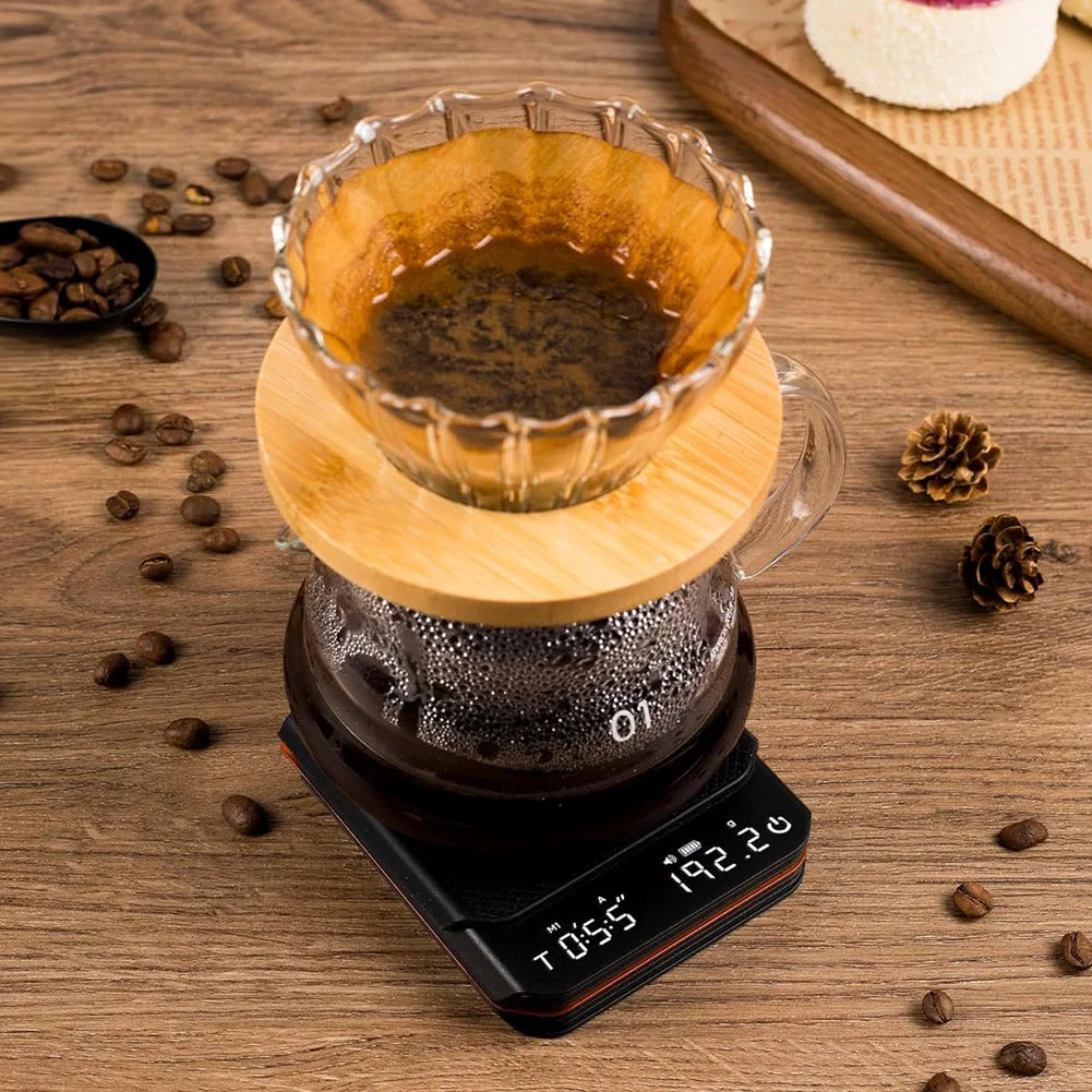 Portable Digital Kitchen Scale 0.1g High Precision Electronic Coffee Scale with Timer LED Display Kitchen Scale Home Accessories
