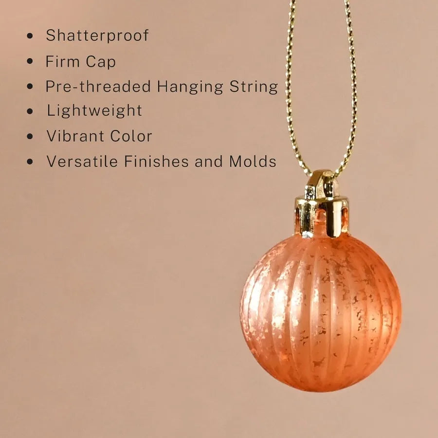 Mini Fall Ornaments Decorations for Tree 49ct 1.18inch Autumn Thanksgiving Tree Ornament Set Small Gold Orange Sh