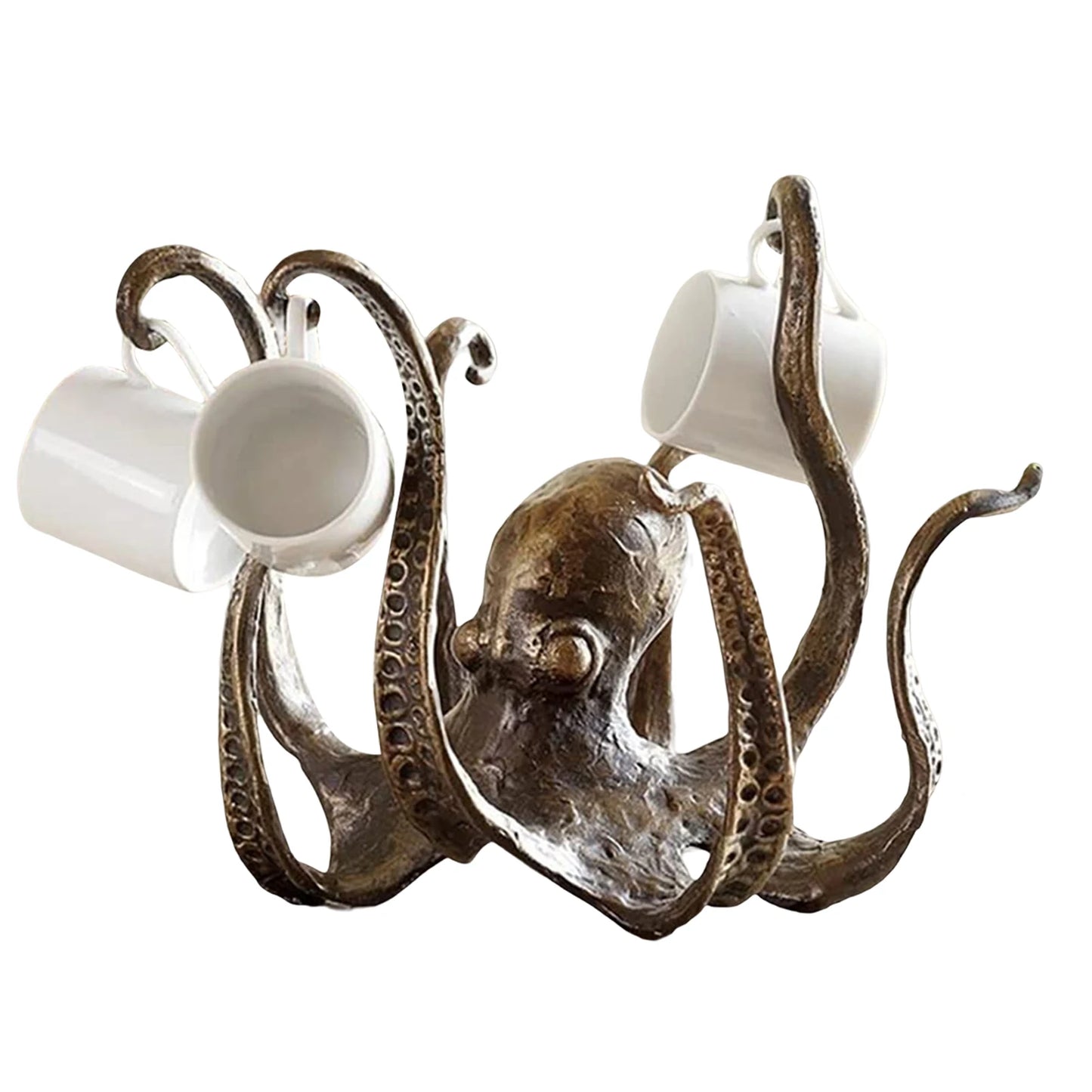 Octopus Coffee Cup Holder Resin Rack Organizes 8 Cups Durable Kitchen Storage Shelf Stylish Bathroom Decor Gift 27x19cm