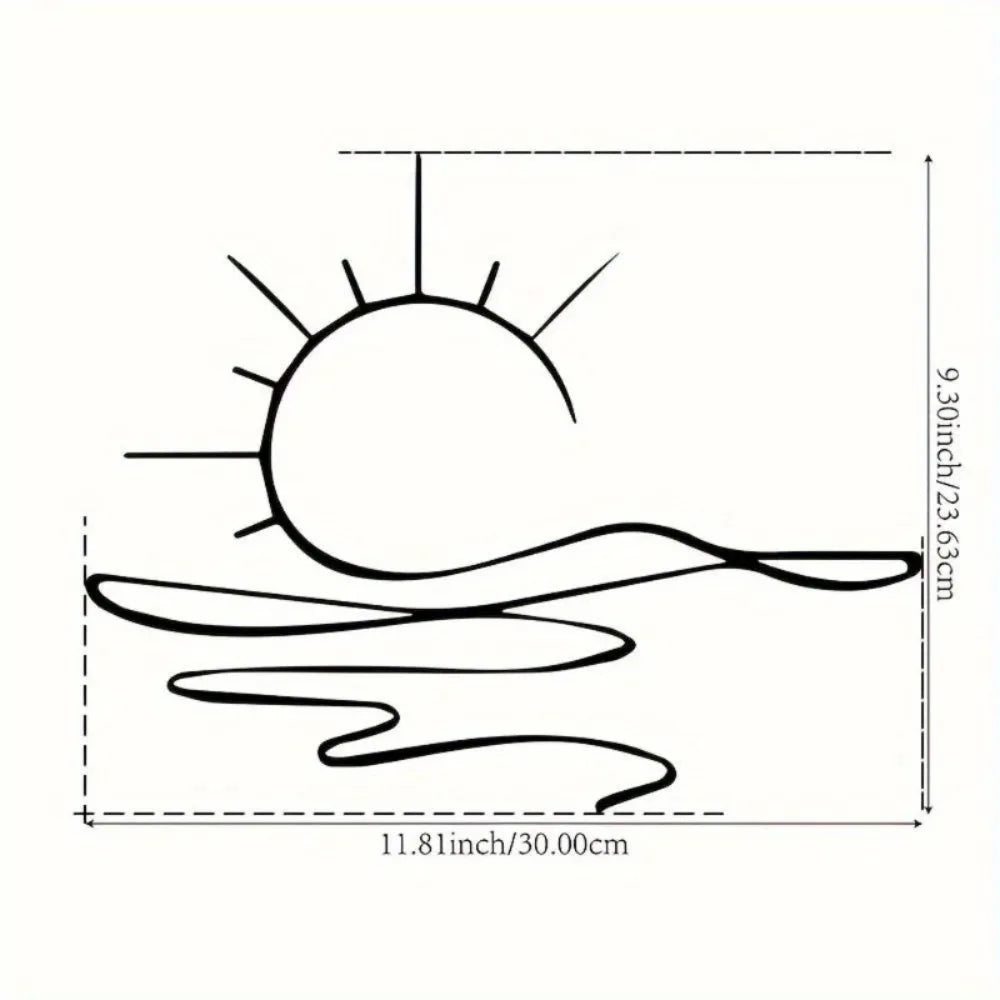 Modern Sunrise Iron Wall Art - Minimalist Metal Decor for Home & Office