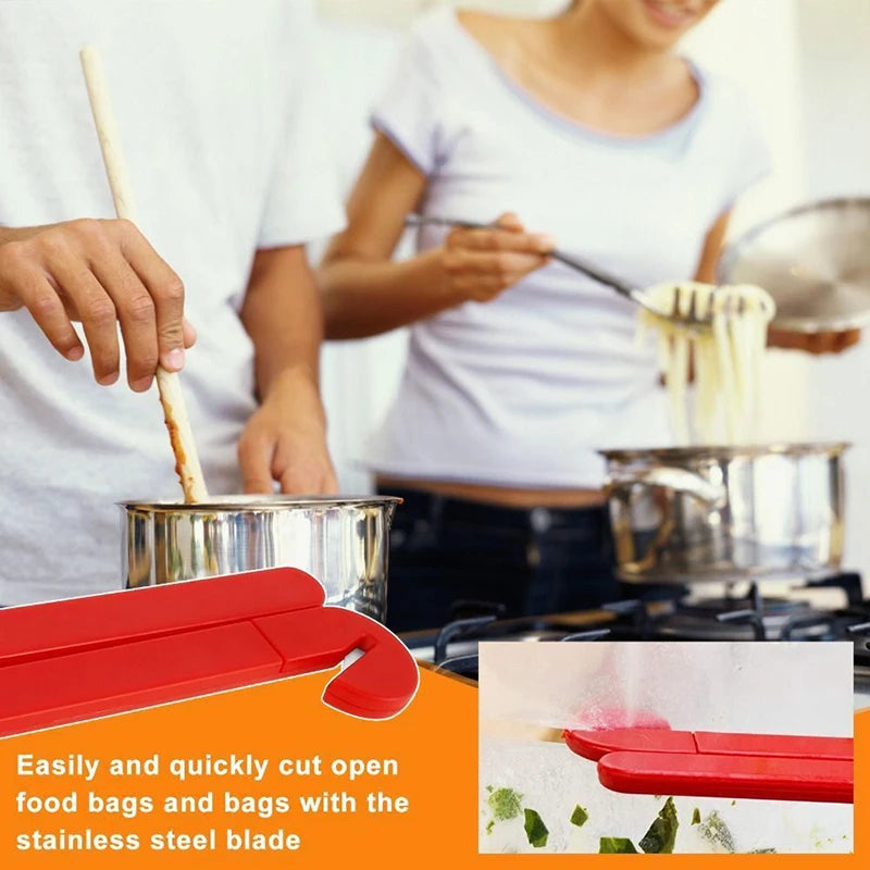 Home Kitchen Lightweight Reusable Portable Food Bag Opener Food Bag Cutter Kitchen gadgets Food Pouch Squeezer