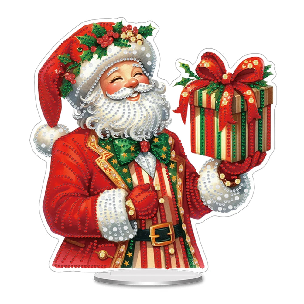 Christmas Special Shaped Desktop Diamond Art Kits Acrylic Diamond Painting Desktop Ornaments Kit for Home Office Desktop Decor