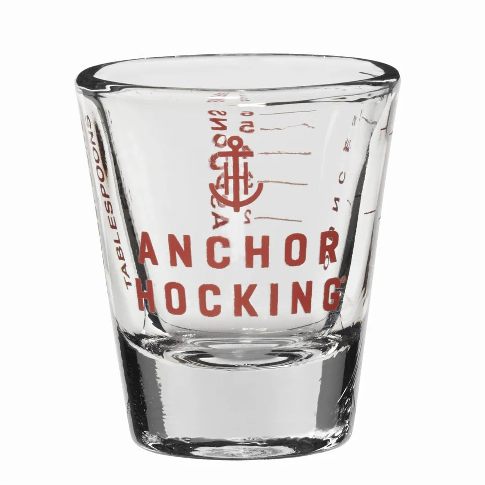 6 Pack 1 Ounce Glass Measuring Shot Glass Durable Kitchen Cup with Red Markings Dishwasher Safe Liquor Syrups Honey Oils