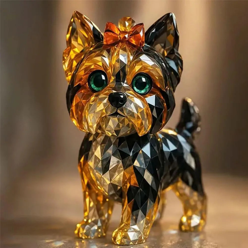 Creative Fake Crystal Mini Collectible Art Clear Statue Resin Animal Artwork Sculpture for Home Office Shelf Desk Table Decor