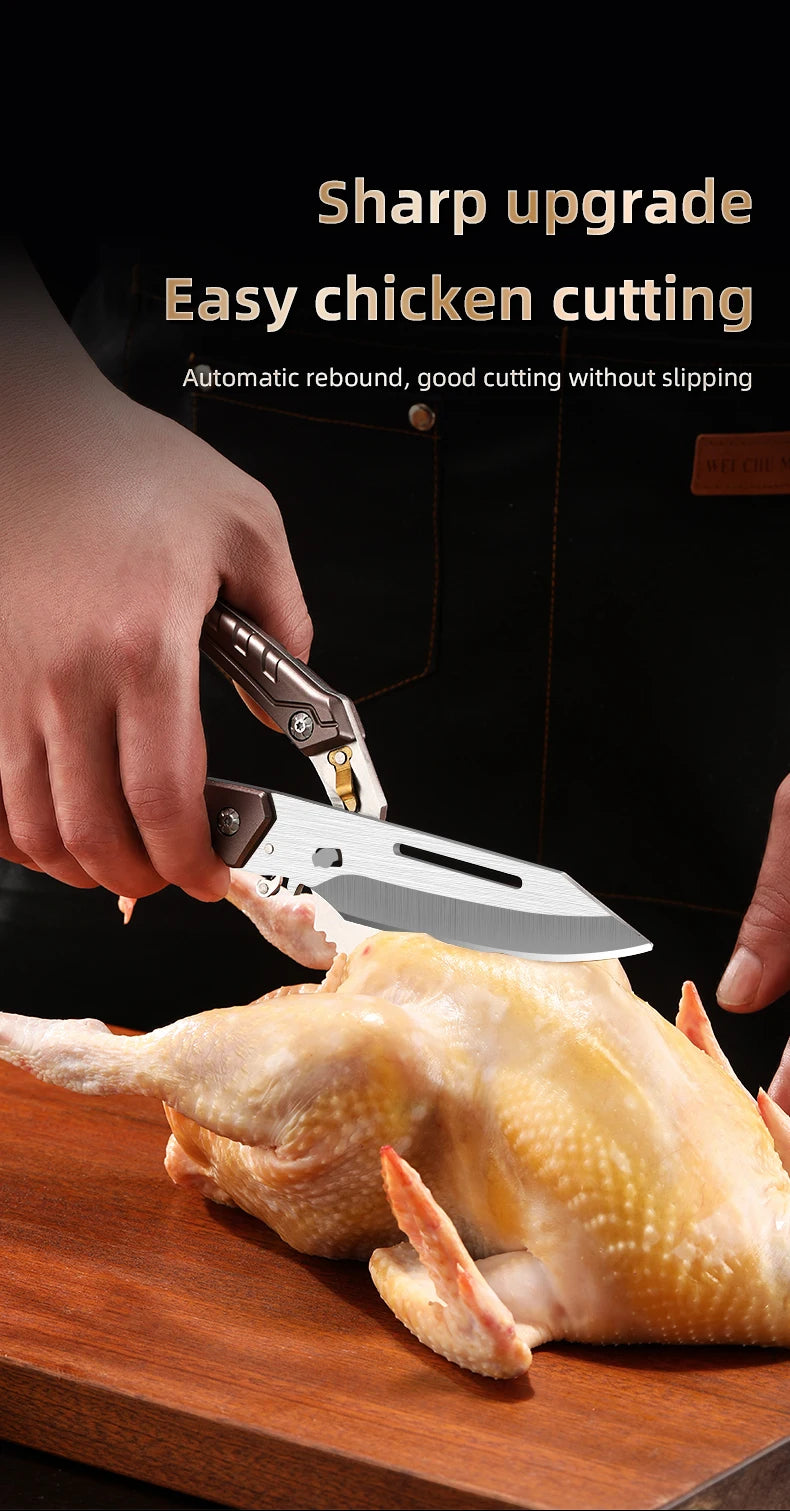 Heavy Duty Poultry Shears - A Must Have Kitchen Shears for Chicken and Meat Cutting - Stainless Food Kitchen Scissors