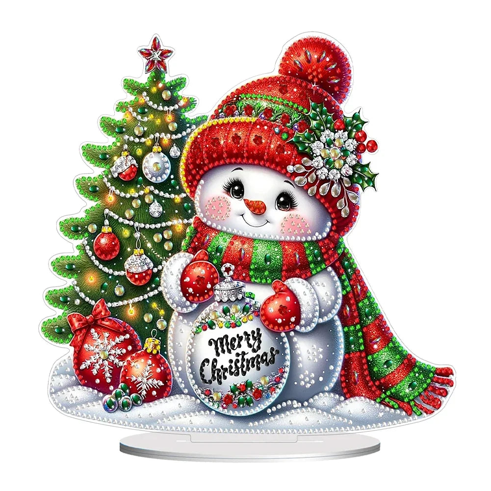 Christmas Special Shaped Desktop Diamond Art Kits Acrylic Diamond Painting Desktop Ornaments Kit for Home Office Desktop Decor