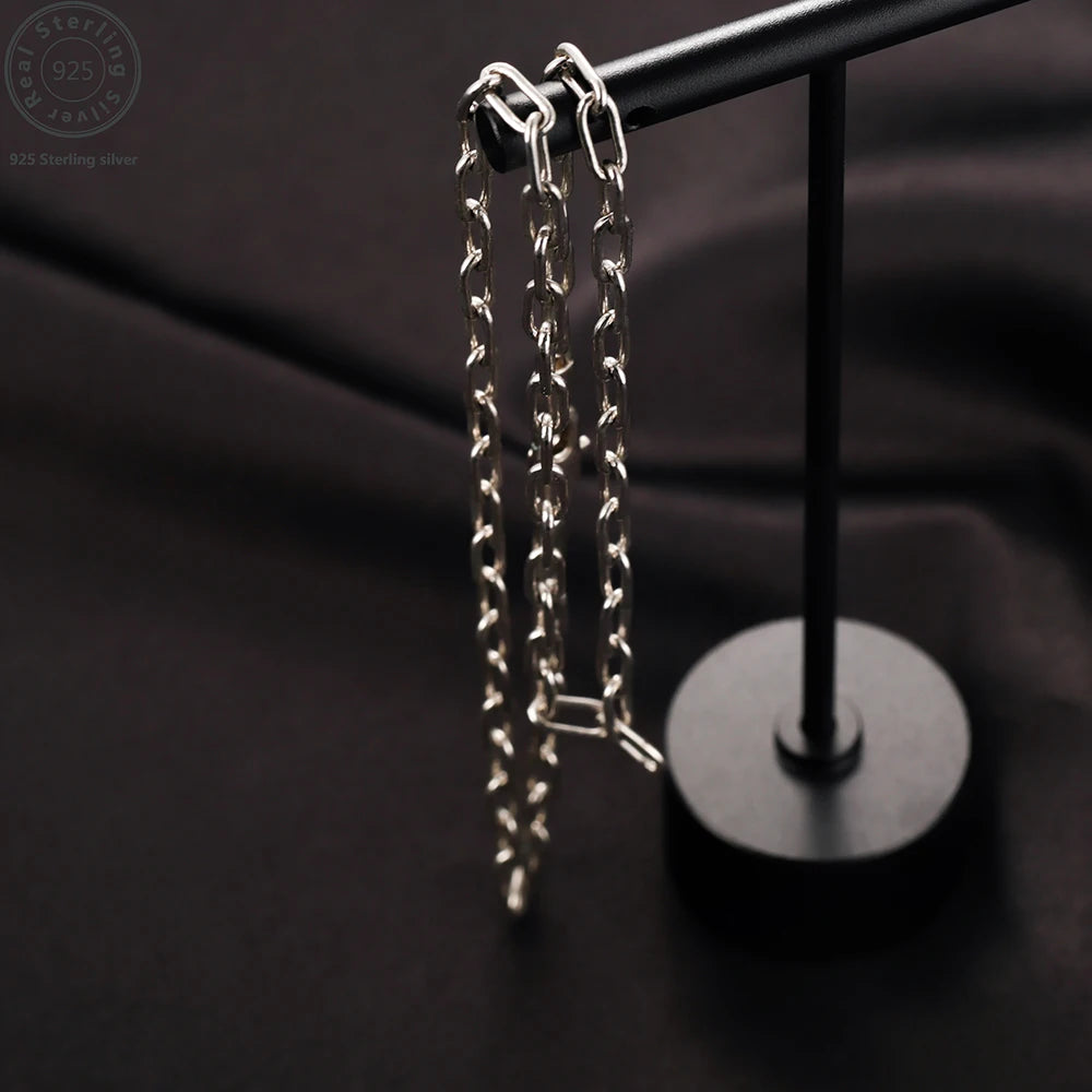 New 925 Sterling Silver Paperclip Neck Chain Basic Link Chain Necklace for Men Women Fine Jewelry Party Gifts Ships from USA