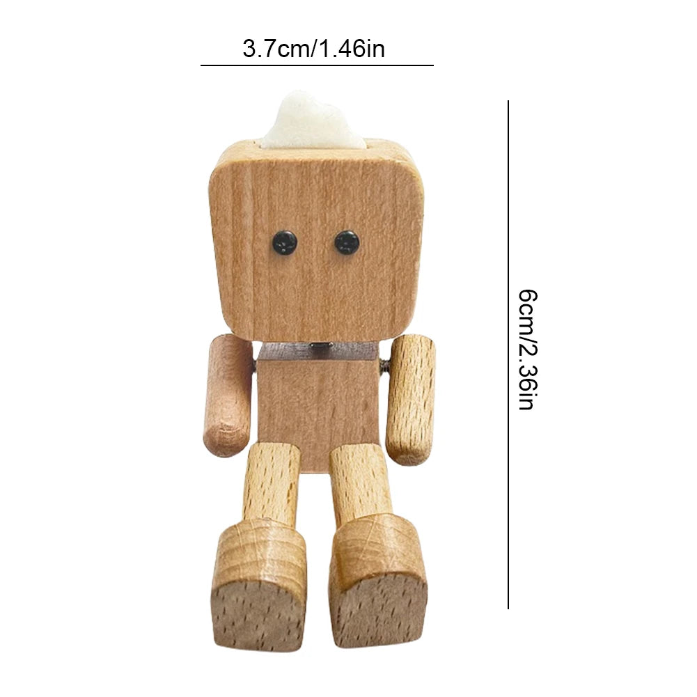 Handmade Shaking Feet Doll Funny Wood Desktop Decor Creative Wooden Man Figurine Handcrafted Statue for Car Dashboard Decor