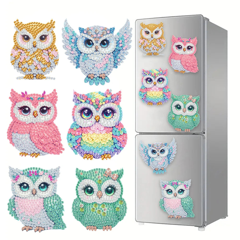 6Pcs Acrylic Beach Diamond Painting Refrigerator Magnet Diamond Painting Fridge Magnet DIY Fridge Stickers for Car Mailbox Decor