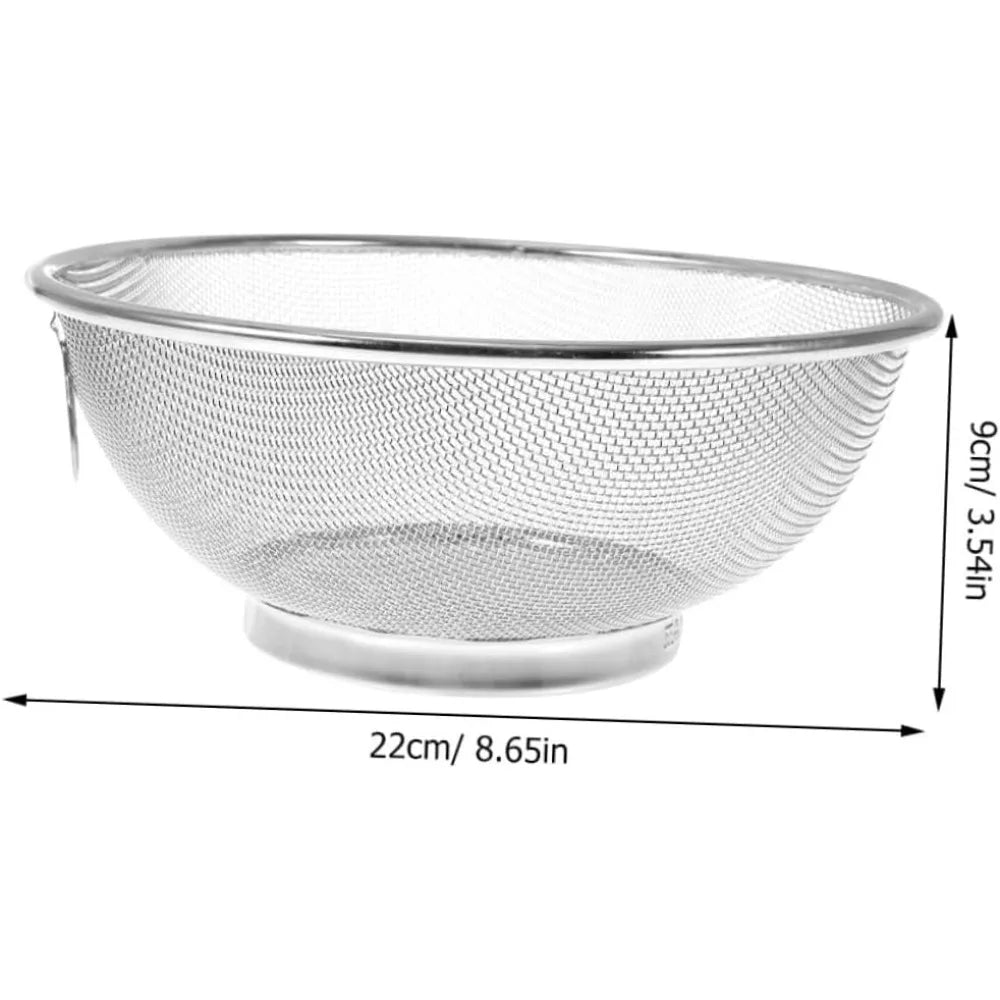 Stainless Steel Strainer Basket Vegetable and Fruit Drain Basket for Washing Rice Fine Mesh Design for Kitchen Use Compact and