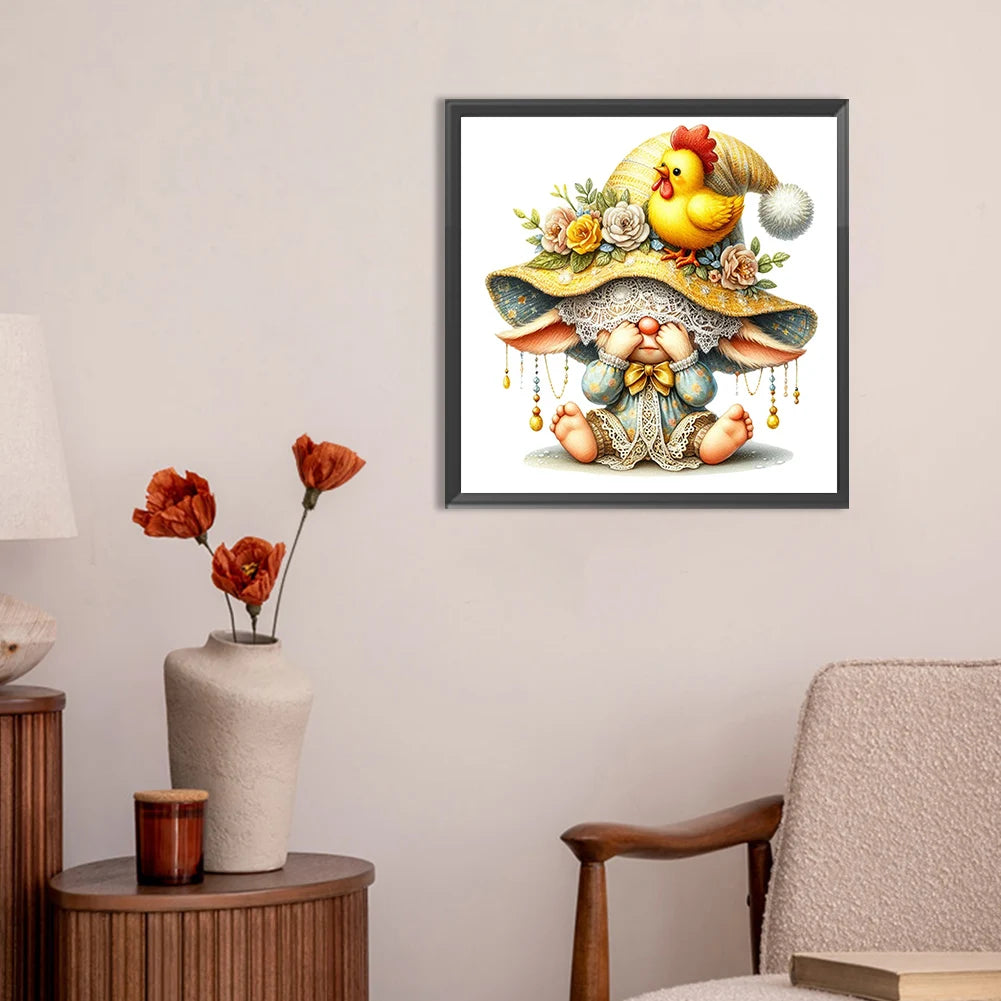30*30CM 5D DIY Full Round Drill Diamond Painting Easter Gnome Egg Kit Home Decoration Art Craft Mosaic Painting