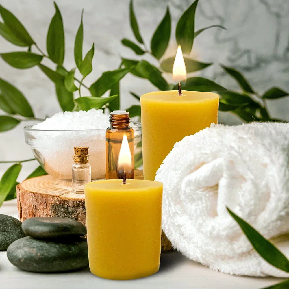 6/12Pack Beeswax Honey Candles for Ritual Tealight Candles Church Prayer Religous Prayer Candles Wholesale Decor Party Birthday