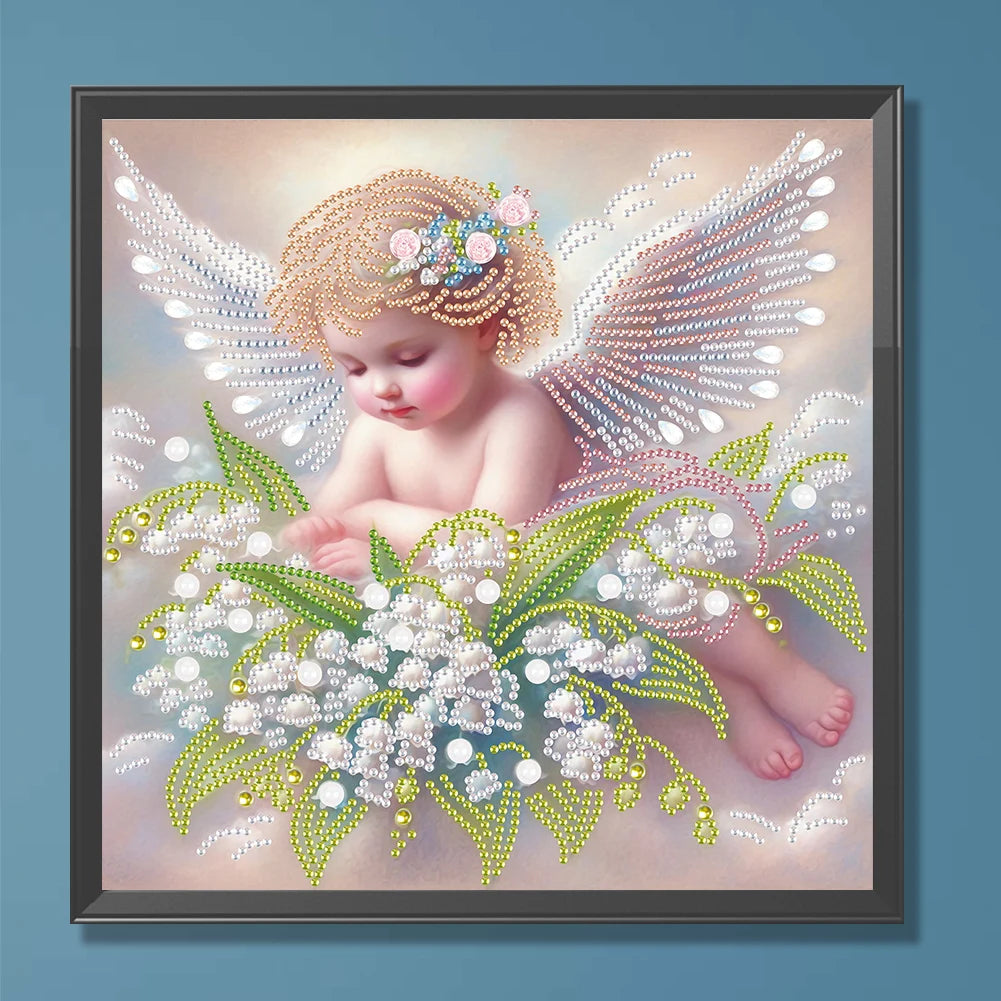 5D DIY Partial Special Shaped Drill Diamond Painting Kit Angel Child Decoration