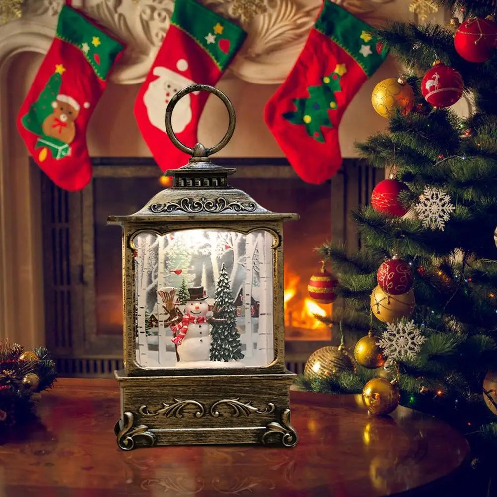 Christmas Wind Chime Snow Globe Music Box Snowflake Lantern Festive Holiday Decoration Gift Home Decoration Accessories
