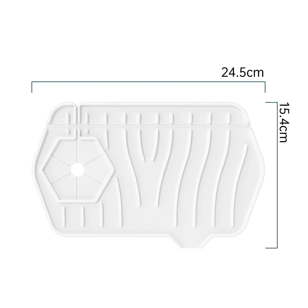 Silicone Drain Pad Countertop Protector Water Splash Catcher Mats Double-sided Faucet Splash Guard Tray Bathroom Kitchen Gadgets