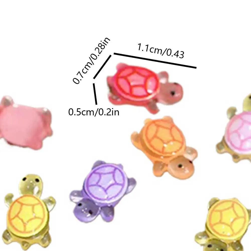 100Pcs Mini Resin Turtles Night Glow Turtle Figurines Realistic Tiny Turtles Small Animals Figures for DIY Fairy Garden Decor