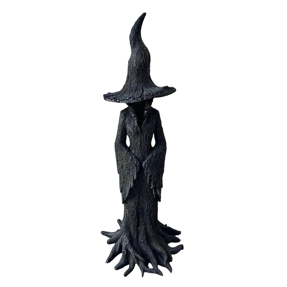 Enchanting Witch Statue 30CM Resin Halloween Home Desktop Statue Ornament Retro Gothic Indoor Figurine Halloween