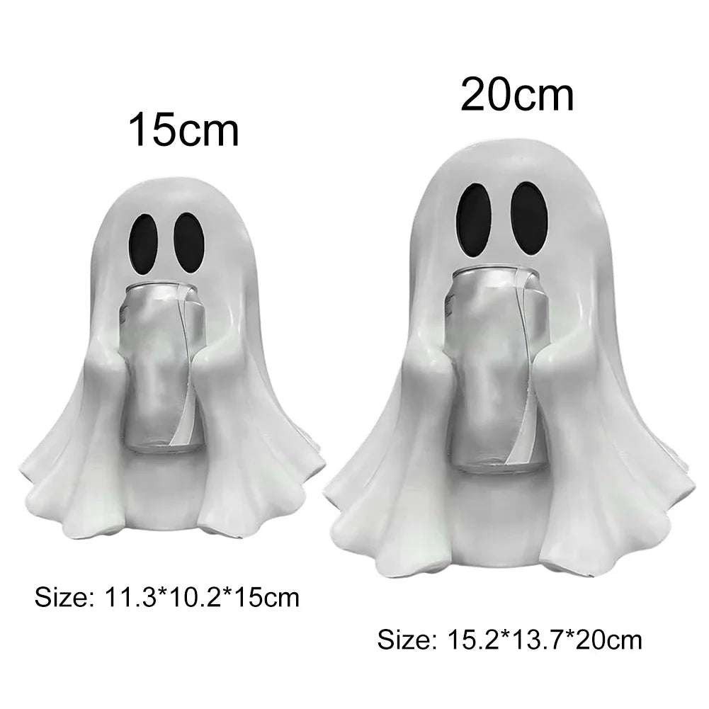 Halloween Ghost Can Holder Spooky Decor Drink Holder Cute Ghost Drink Holder Ghost Beverage Holder for Parties Gatherings