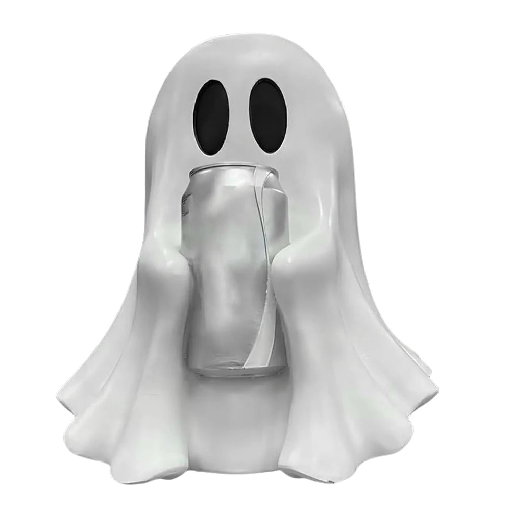Halloween Ghost Can Holder Spooky Decor Drink Holder Cute Ghost Drink Holder Ghost Beverage Holder for Parties Gatherings
