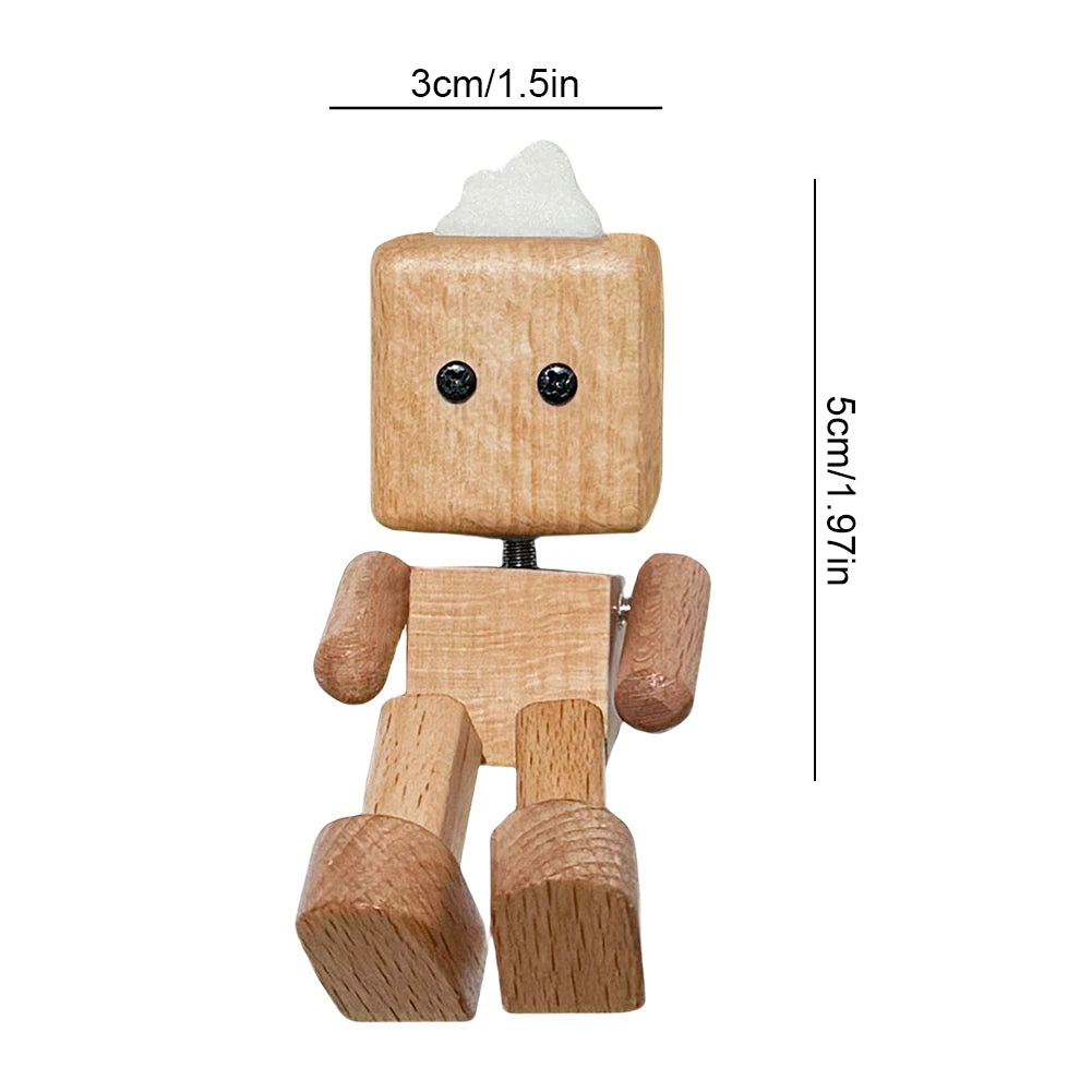 Handmade Shaking Feet Doll Funny Wood Desktop Decor Creative Wooden Man Figurine Handcrafted Statue for Car Dashboard Decor