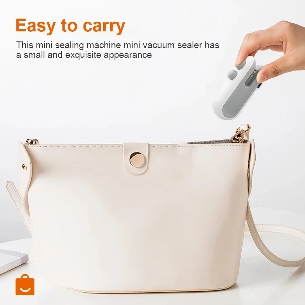 Mini Heat Bag Sealing Machine Rechargeable Food Sealer Clip Handheld Sealer Portable Mini Sealer Kitchen Gadget