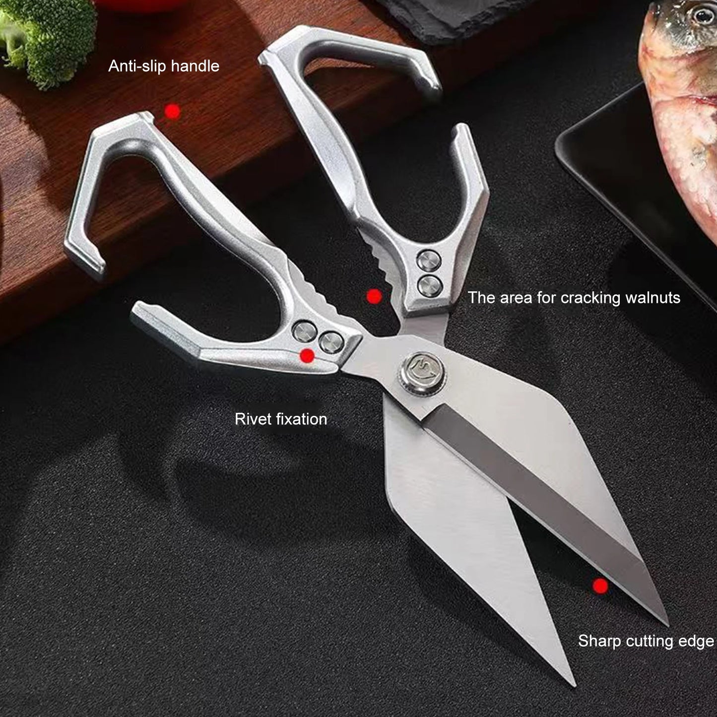 Kitchen Shears Stainless Steel Kitchen Scissors Poultry Scissors for Chicken/Poultry/Fish/Meat/Vegetables/Herbs/BBQ