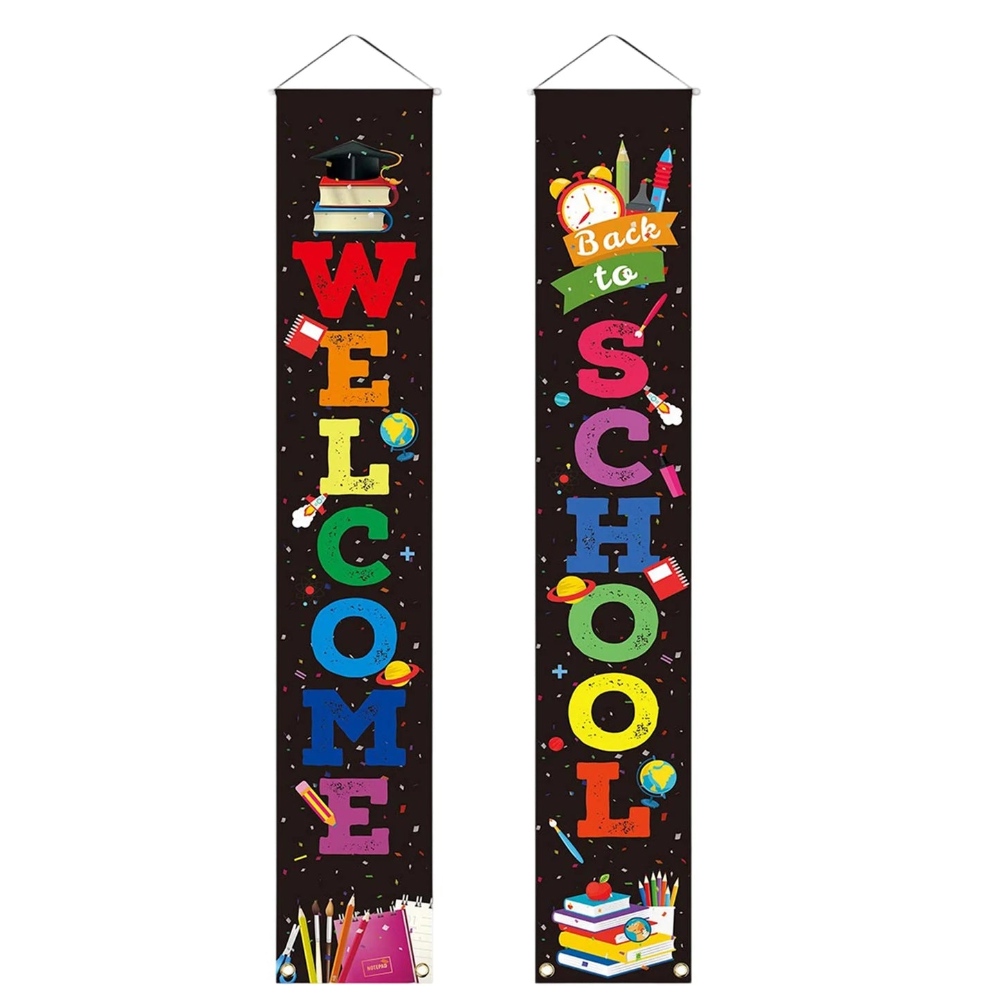 Rustic Back to School Wooden Sign with Hanging Rope for Classroom Front Door Decorations and Teacher Gifts