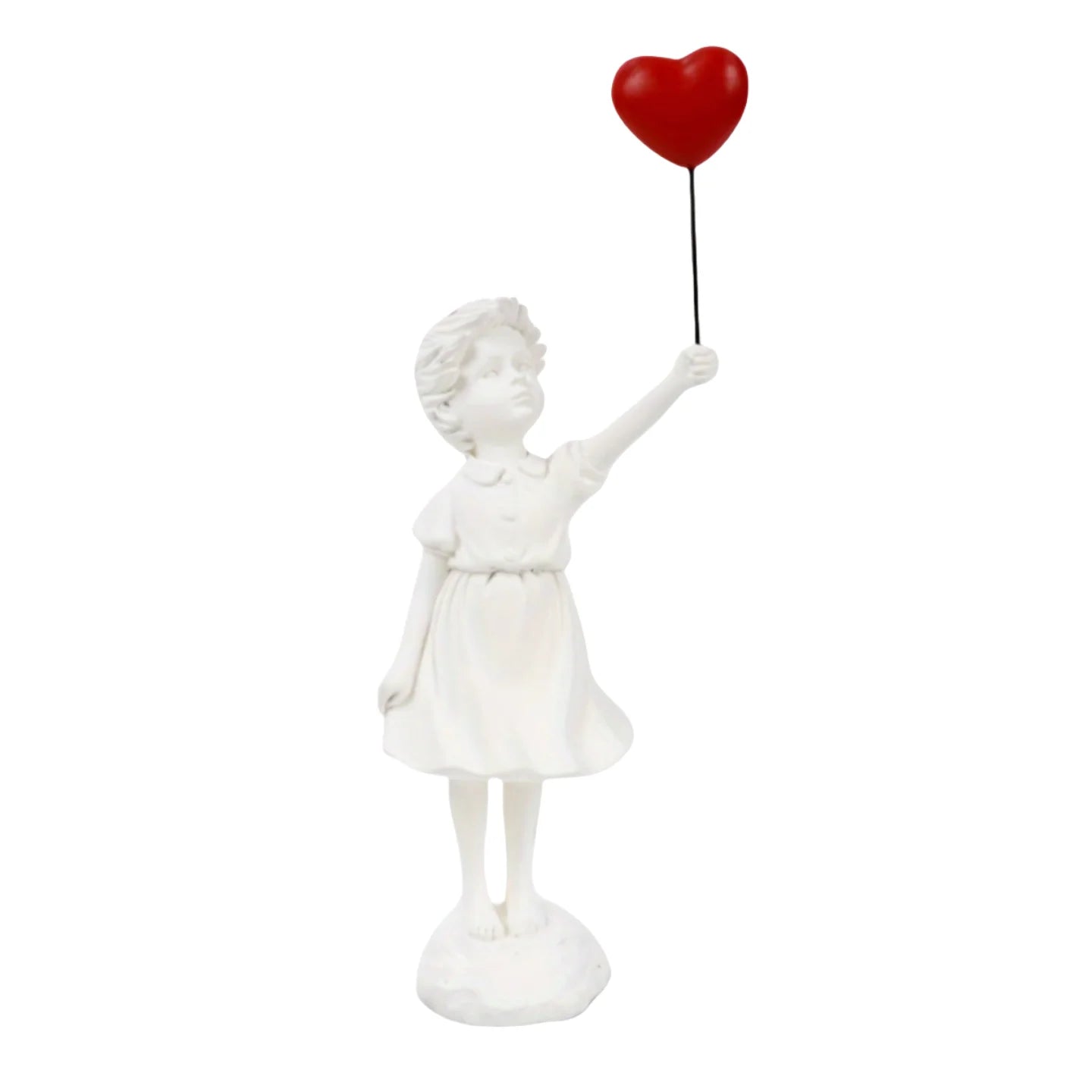 Girl with Balloon Statue, Girl's Love Balloon Art Sculpture, Resin Crafts Home Statues, Girl with Balloon Resin Sculpture Figure