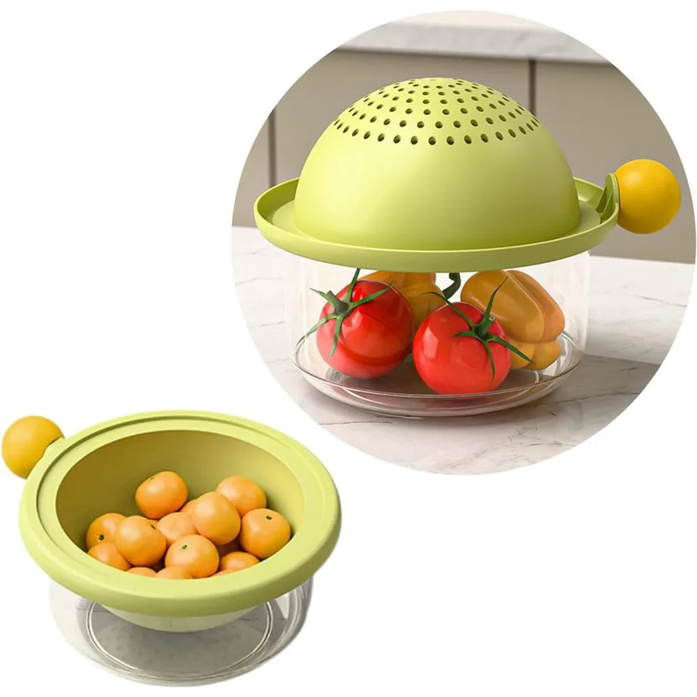 2 Layer Colander Home Decoration Kitchen Food Container Multifunctions for Fruit Washer Elegant Quick Drain Fruit Vegetable Bask