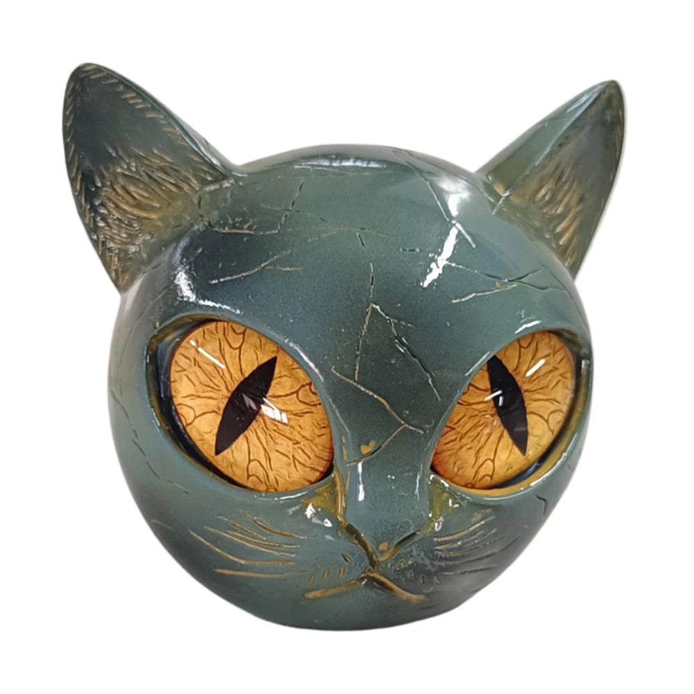 Decorative Cat Stone Figurine Marble Texture Cat Stone Kitten Sculpture for Keepsake Gift Office Desk Decor