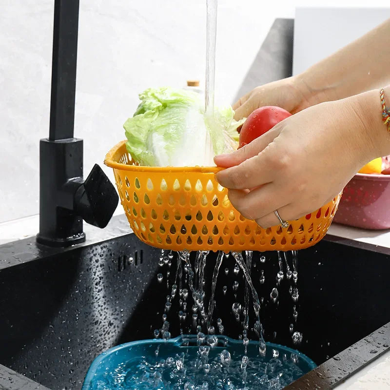 Reusable Kitchen Sink Vegetable drainer Fruit basket For fruit washing Plastic basin vegetable washing basin drain basket Basin