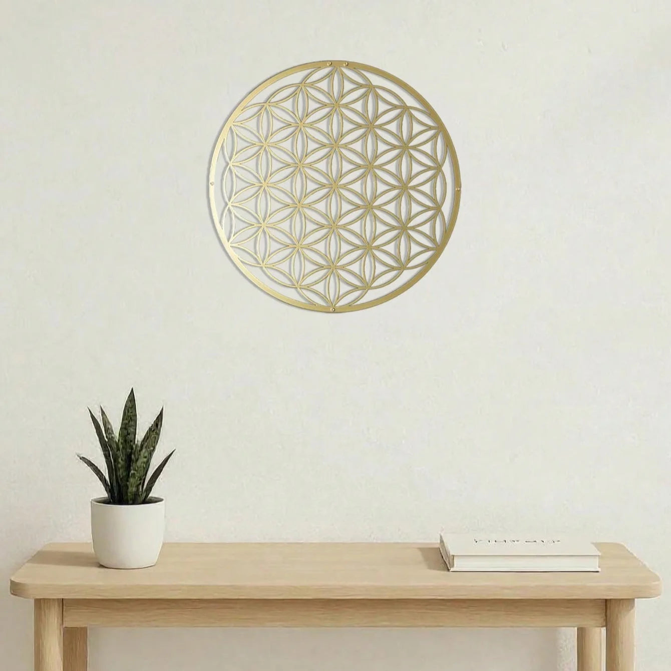 Flower of Life Metal Wall Sculpture - Elegant Lotus Decor Above-Couch Art for Living Room & Bathroom Perfect Housewarming Gift