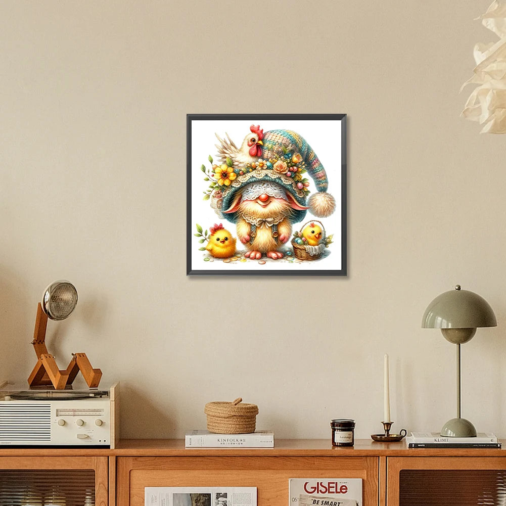 30*30CM 5D DIY Full Round Drill Diamond Painting Easter Gnome Egg Kit Home Decoration Art Craft Mosaic Painting