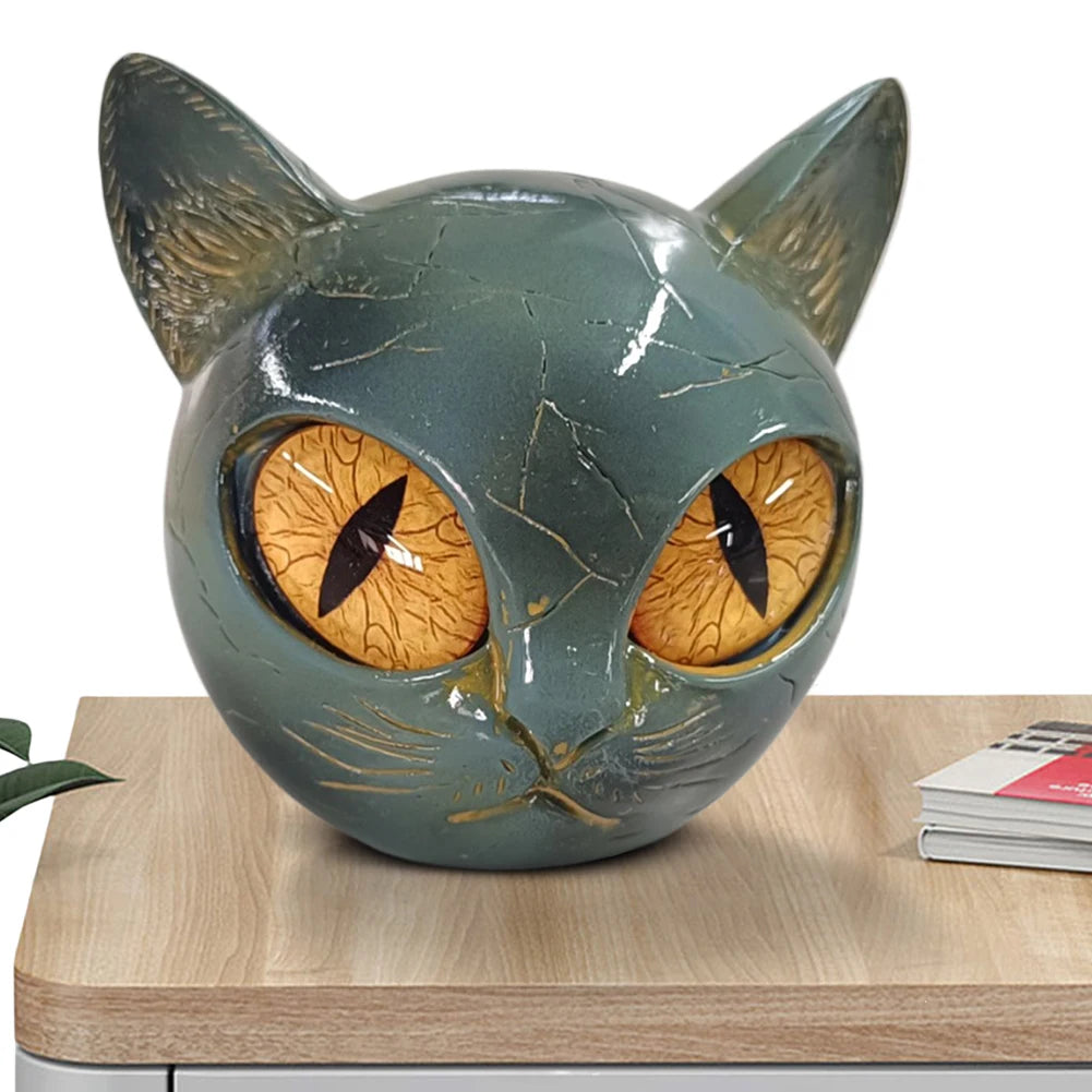 Decorative Cat Stone Figurine Marble Texture Cat Stone Kitten Sculpture for Keepsake Gift Office Desk Decor