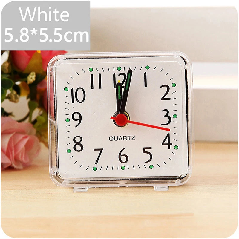 Bedside Student Alarm Clock Analog Alarm Square Crystal Candy Color Desktop Decor Clock Bedroom Electronic Alarm Clock