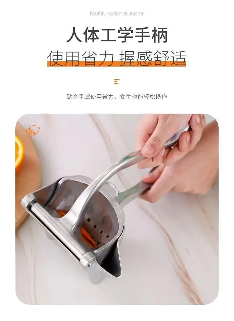 Stainless Steel Lemon Squeezer - Hand Press Juicer for Orange Pomegranate Lime | Manual Citrus Fruit Juice Maker Tool
