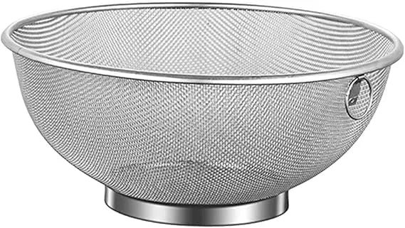 Metal Colander Bowl Drainer Large Kitchen Accessories Vegetable Stand Holder Storage Basket Fine Mesh Colander for Office Fruits