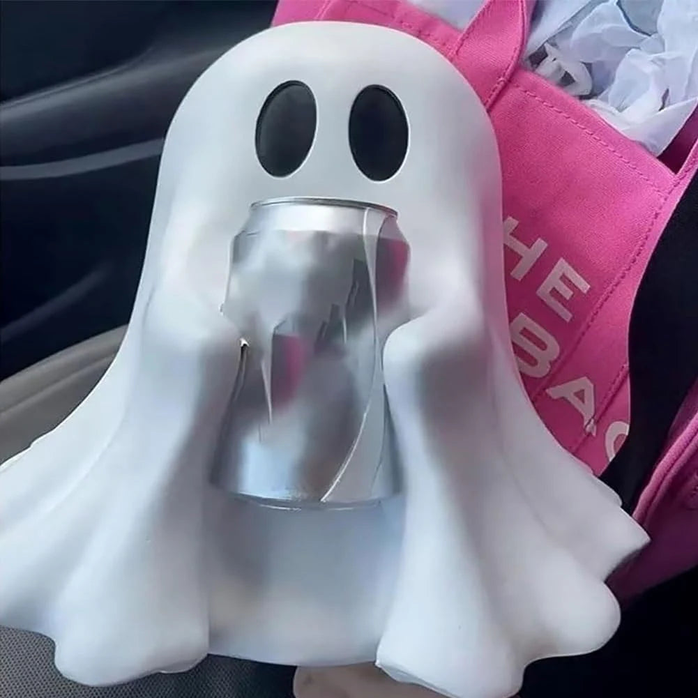 Halloween Ghost Can Holder Spooky Decor Drink Holder Cute Ghost Drink Holder Ghost Beverage Holder for Parties Gatherings