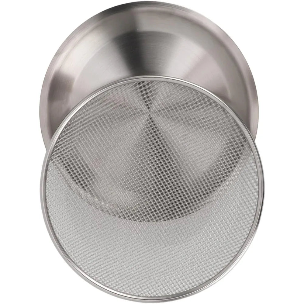 304 Stainless Steel Colander Bowl Set Large Capacity Versatile Stainless Steel Colander Bowl for Home Kitchen (Fine Mesh Disk, D