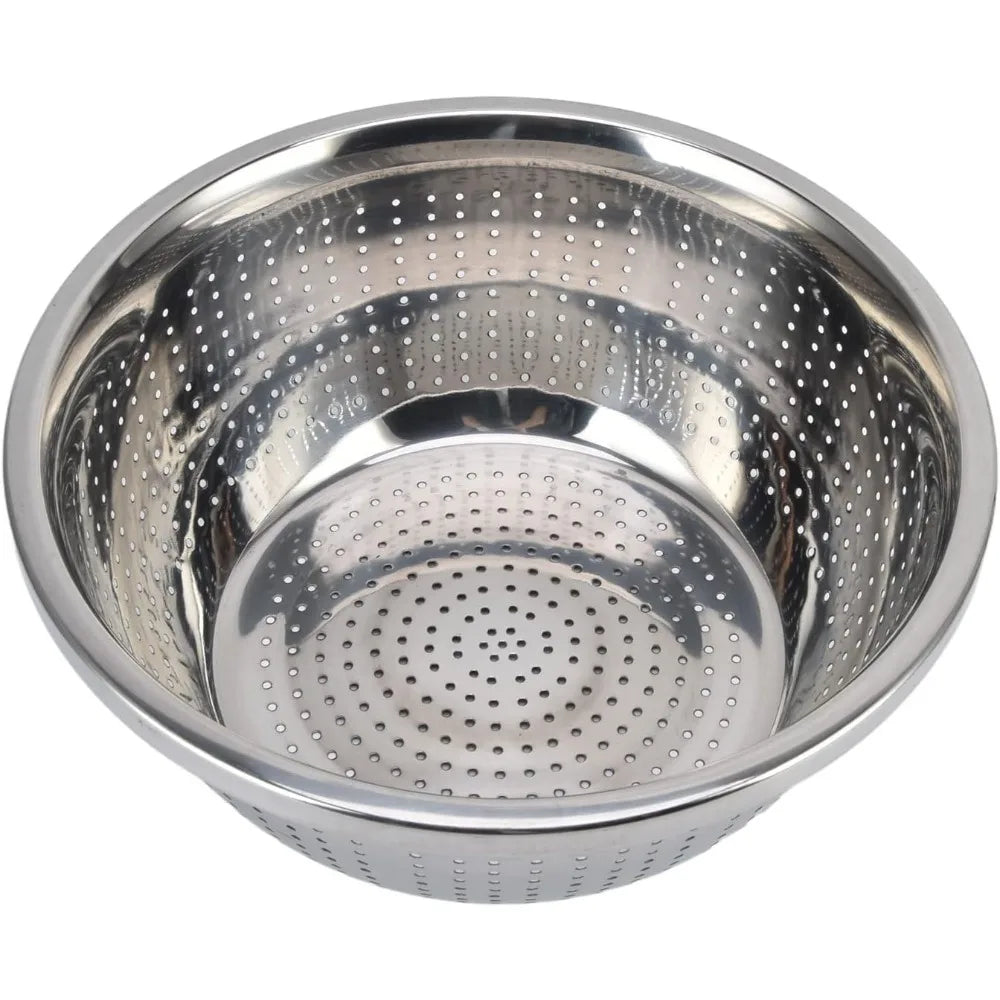 Stainless Steel Colander, Vegetable Washing Basket proof Multifunction Food Strainer Bowl for Kitchen, Vegetable Slicer Grater S