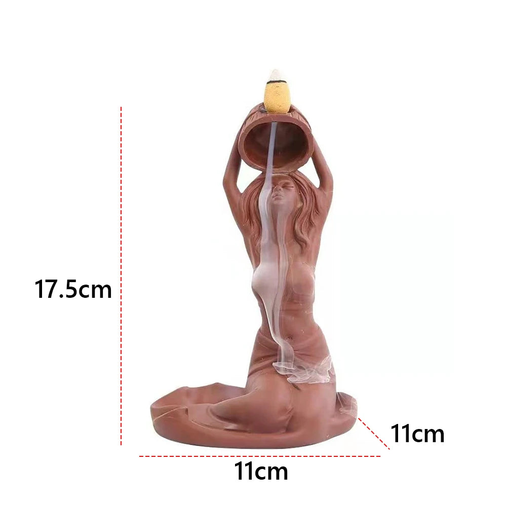Backflow Incense Burner Waterfall Incense Holder Creative Backflow Incense Holder Decorative Aroma Stove for Home Office