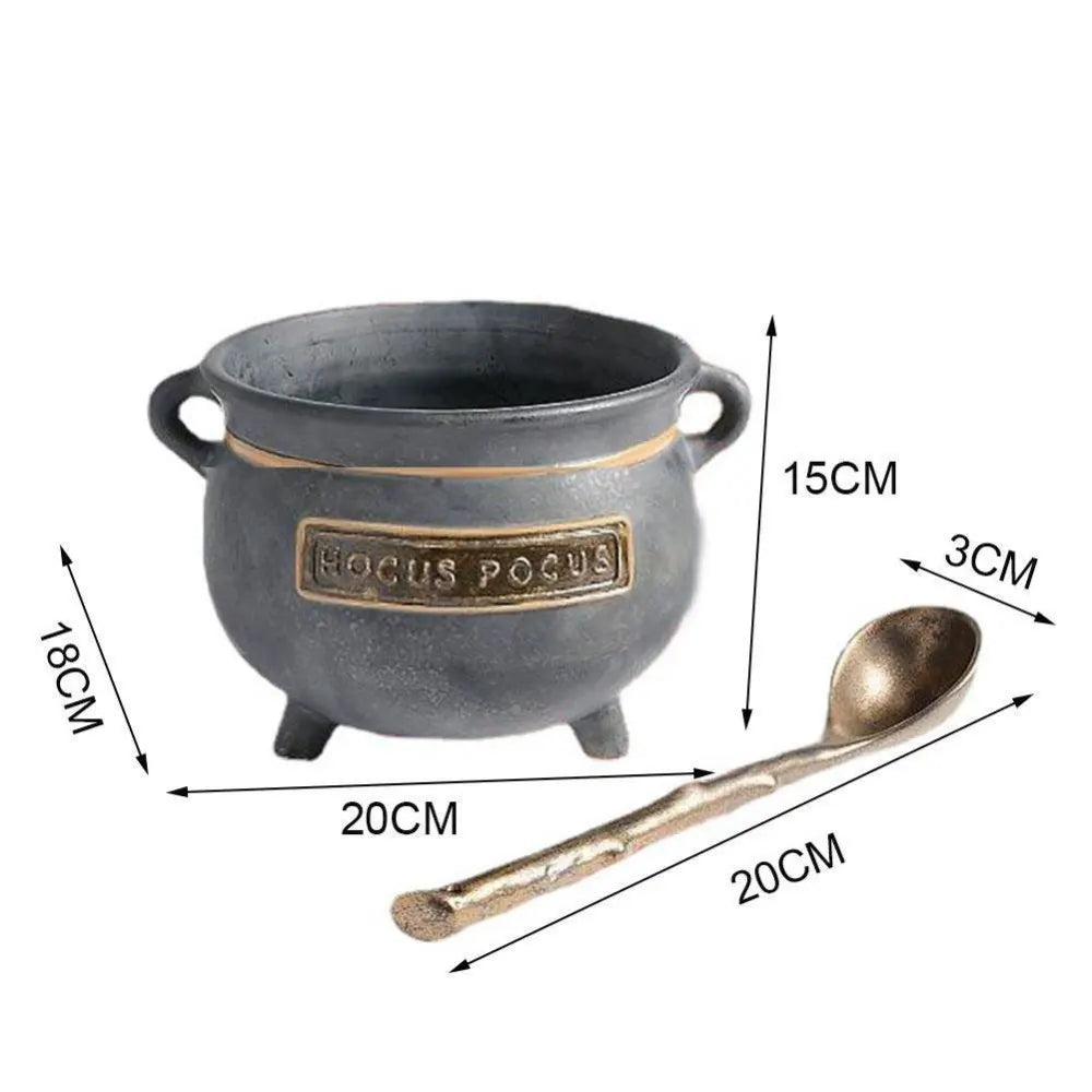 Resin Witches Cauldron Serving Bowls Candy Bucket for Halloween Party Indoor Outdoor Home Kitchen Halloween Party Decorations