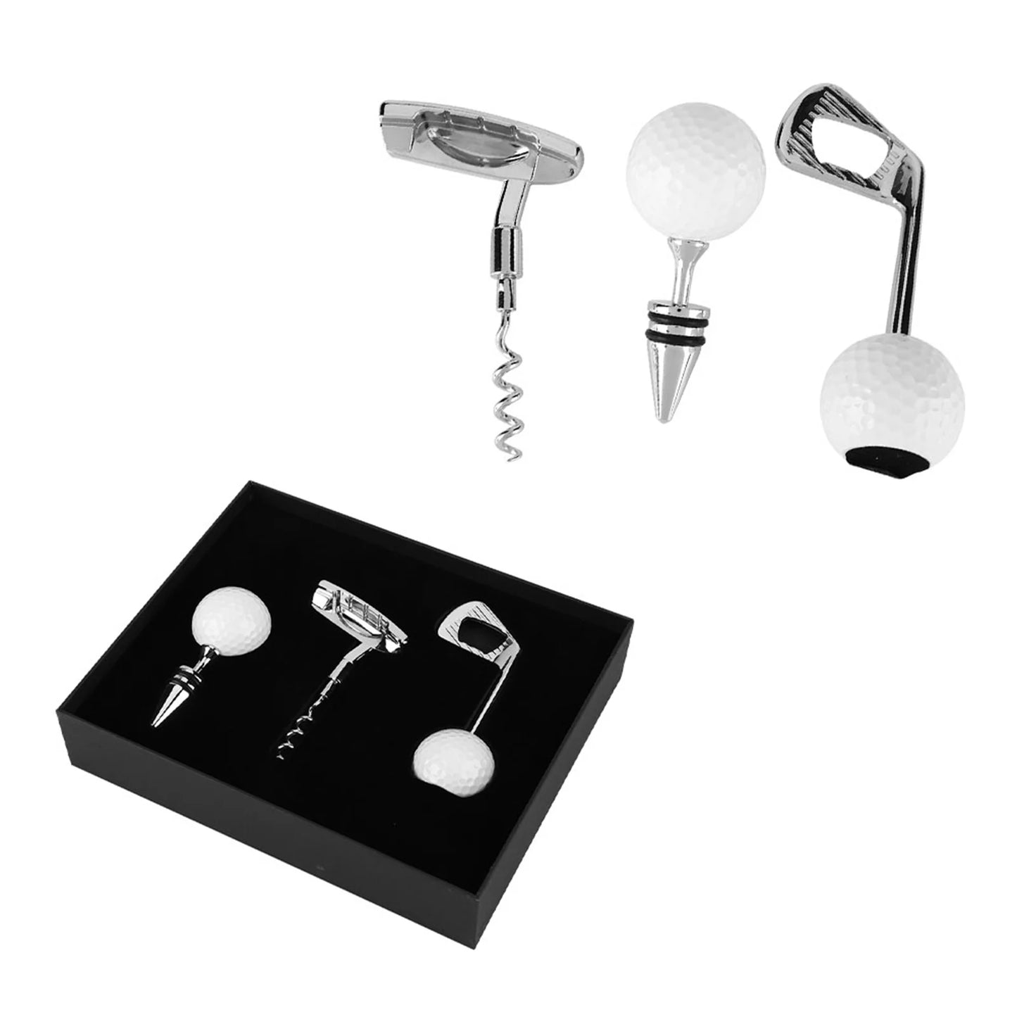Golf Shaped Corkscrew Red Wine Beer Bottle Opener Cork Opener Club Bar Kitchen Tool Set